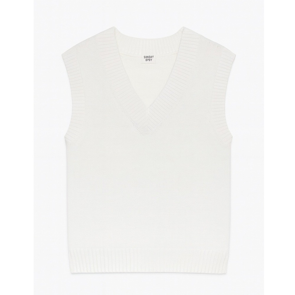 Aritzia‎ Sunday Best Wyatt White Sweater Vest Size XS Cotton Blend